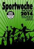 Plakat der BTB-Sportwoche 2014 vom 10.07. bis 14.07.2014
