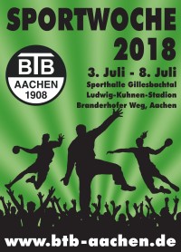 Plakat der 35. BTB-Sportwoche 2018 vom 03.07. bis 08.07.2018