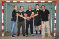 Trainer Andreas Heckhausen begrüßt die Bandits-Neuzugänge 2012/2013 (v.l.): Philipp Wydera, Martin Becker, Andreas Heckhausen, Oliver Rückels, Markus Jäntges