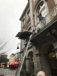 BTB-Tafel-Aktion: Abgabe der Nahrungsmittelpakete an die Aachener Tafel e.V.; Aachen, 21.12.2017