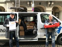 BTB-Tafel-Aktion: Abgabe der Nahrungsmittelpakete an die Aachener Tafel e.V.; Aachen, 21.12.2018