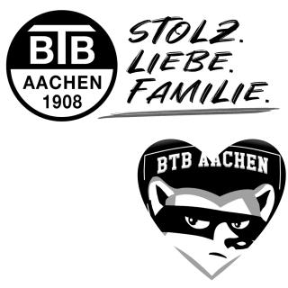 BTB-Dauerkarte der Saison 2023/2024 – BTB-Vereinsslogan 'Stolz. Liebe. Familie'; Aachen, 07.08.2023